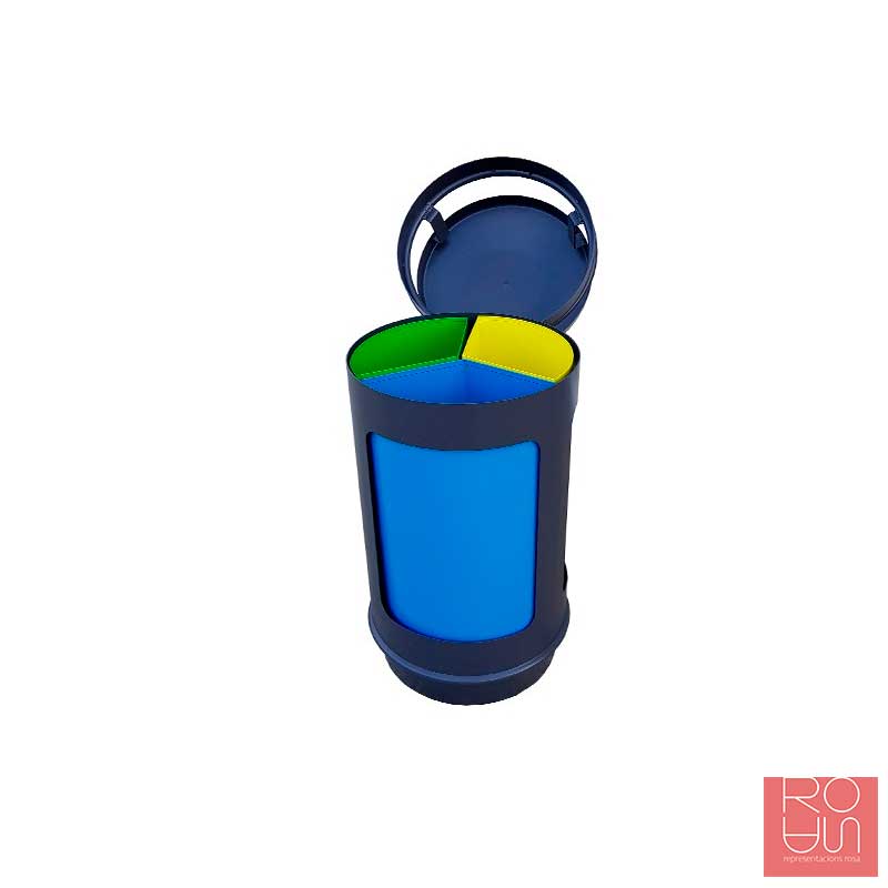 Paperera de reciclatge exterior amb tapa 4 en 1